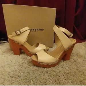 Lucky Brand Ankle Wrap Wood Platform
